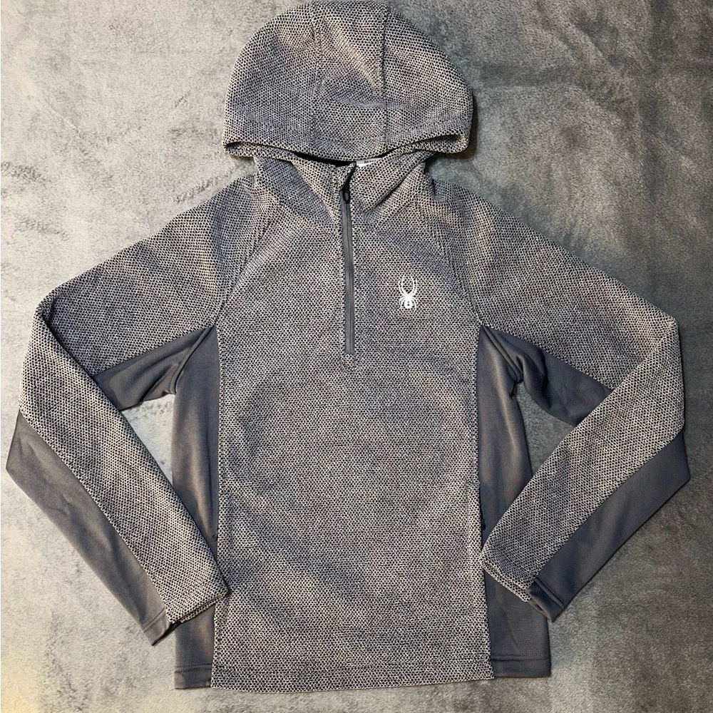 Spyder Mens Boundless Half Zip Hooded Sweater Heather Grey SPFED153-050 Small